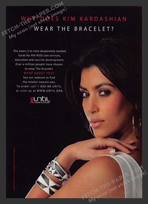 2008 Print Advertisement HIV / Aids Awareness Kim Kardashian Celebrity Ad.
