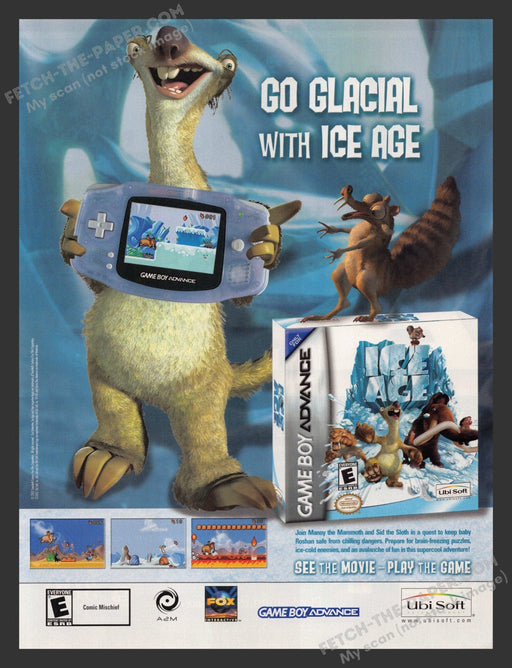 2002 Print Advertisement Ice Age Video Game Ad.