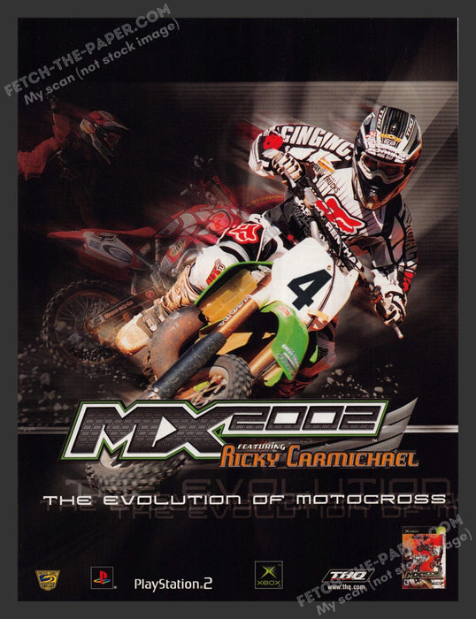 2002 Print Advertisement MX 2002 Ricky Carmichael Athlete Video Game Ad.