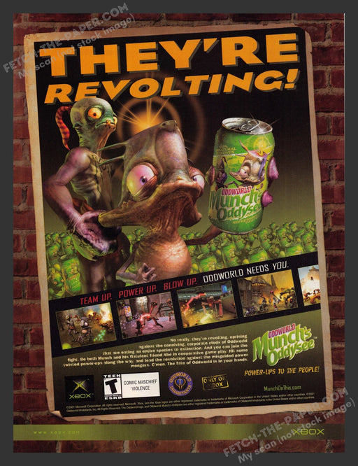 2002 Print Advertisement Oddworld: Munch's Odyssey Video Game Ad.