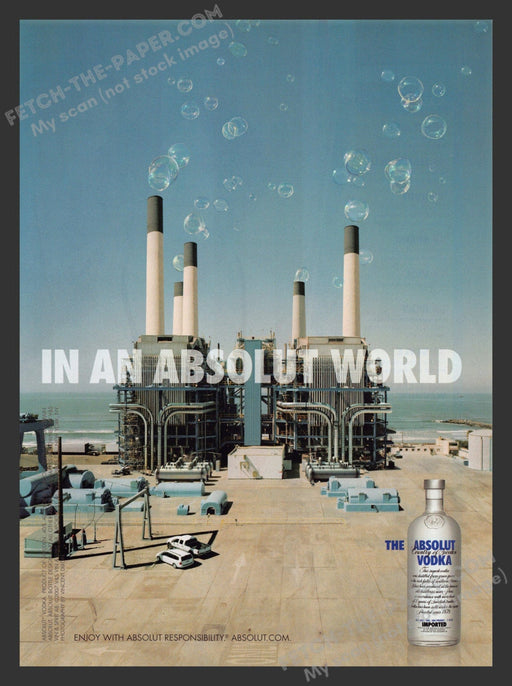 2007 Print Advertisement In An Absolute World Absolut Vodka Power Plant Alcohol.