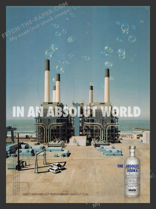 2007 Print Advertisement In An Absolute World Absolut Vodka Power Plant Alcohol.
