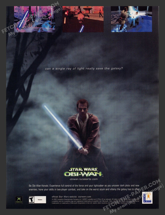 2002 Print Advertisement Star Wars: Obi-Wan Ewan McGregor Famous Video Game Ad.