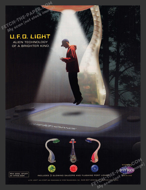 2002 Print Advertisement U.F.O. Light Gaming Accessory Video Game Ad.