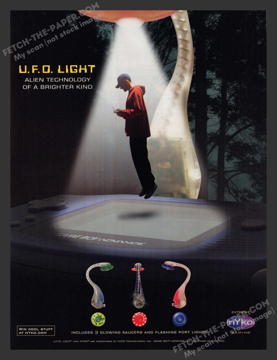 2002 Print Advertisement U.F.O. Light Gaming Accessory Video Game Ad.