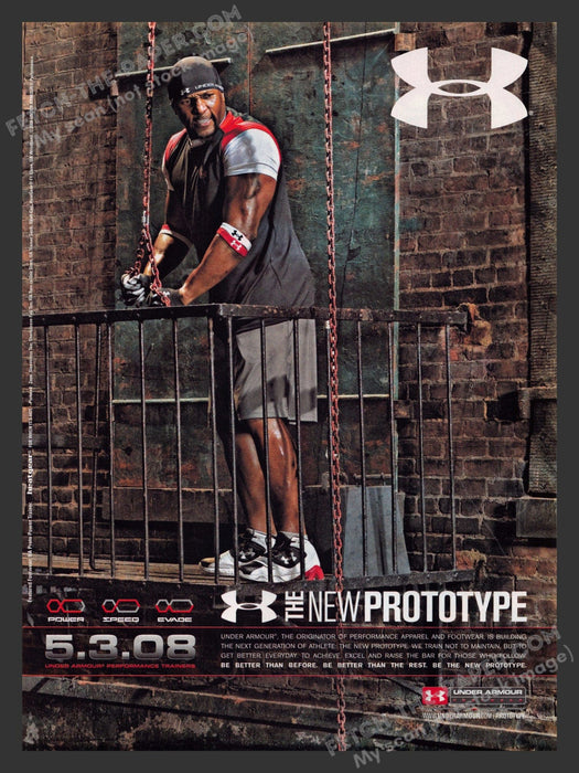 2008 Print Advertisement Under Armour Ray Lewis Clothing Athlete Ad.
