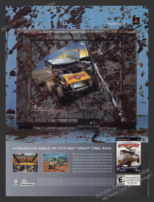 2002 Print Advertisement World of Outlaws: Sprint Cars Video Game Ad.