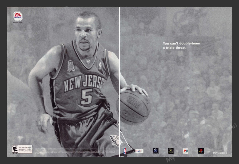 2002 EA Sports NBA Basketball Jason Kidd Video Game Print Advertisement (2 pgs) Fetch the Paper!