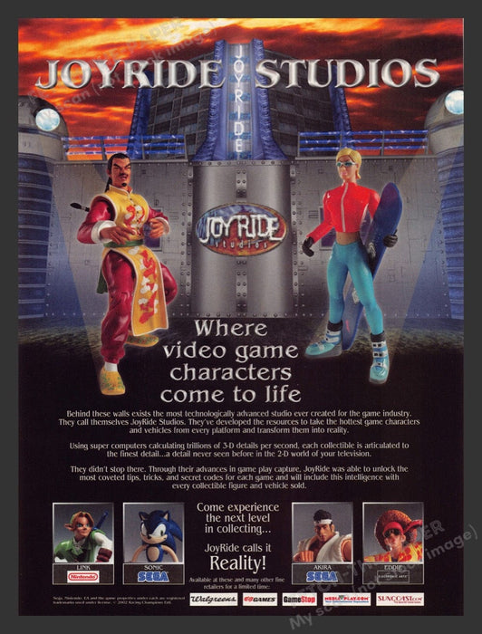 2002 Joyride Studios "Characters come to life" Video Game Print Ad Fetch the Paper!