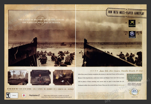 2002 Medal of Honor: Frontline D-Day Video Game Print Ad (2 pgs) Fetch the Paper!