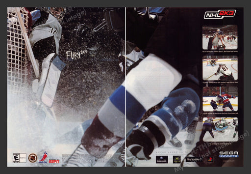 2002 NHL 2K3 Fury Video Game Print Advertisement (2 pgs) Fetch the Paper!