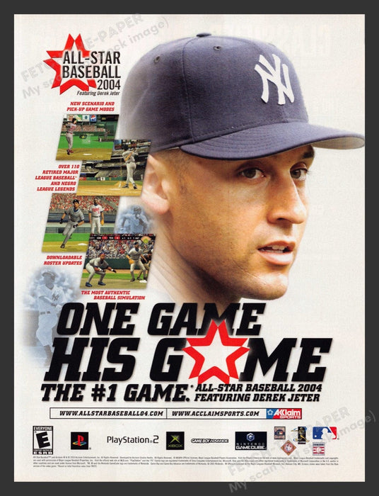 2003 All-Star Baseball 2004 Derek Jeter Video Game Print Advertisement