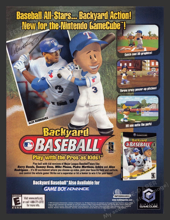 2003 Backyard Baseball Alex Rodriguez Video Game Print Advertisement