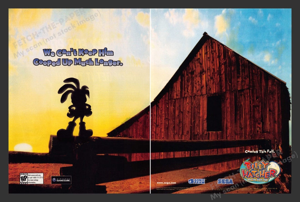 2003 Billy Hatcher and the Giant Egg Barn Video Game Print Advertisement (2 pgs)