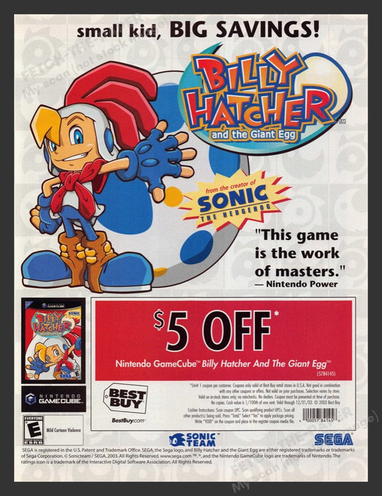 2003 Billy Hatcher and the Giant Egg Video Game Coupon Print Advertisement