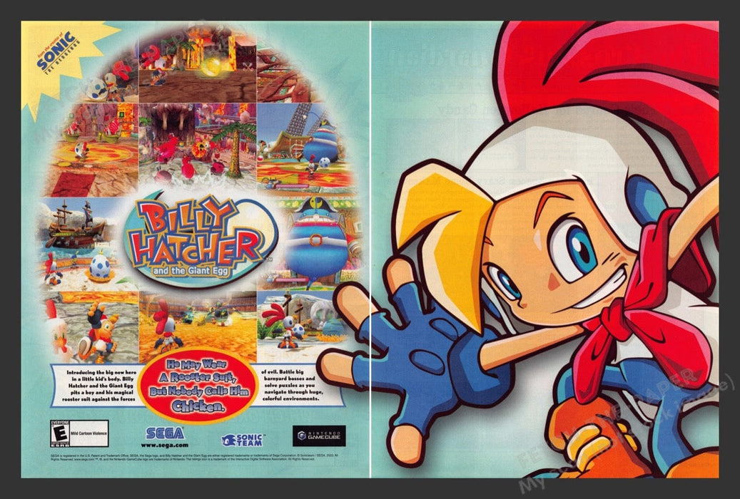 2003 Billy Hatcher and the Giant Egg Video Game Print Advertisement (2 pgs)