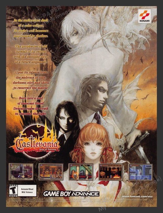 2003 Castlevania: Aria of Sorrow Game Boy Advance Video Game Print Advertisement