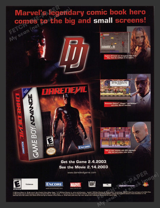2003 Daredevil Game Boy Advance Video Game Print Ad