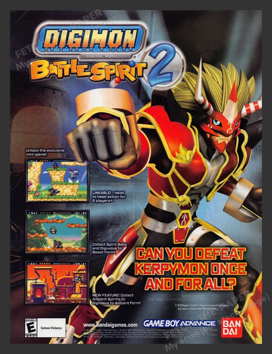 2003 Digimon 2: Battle Spirit Video Game Print Advertisement Fetch the Paper!