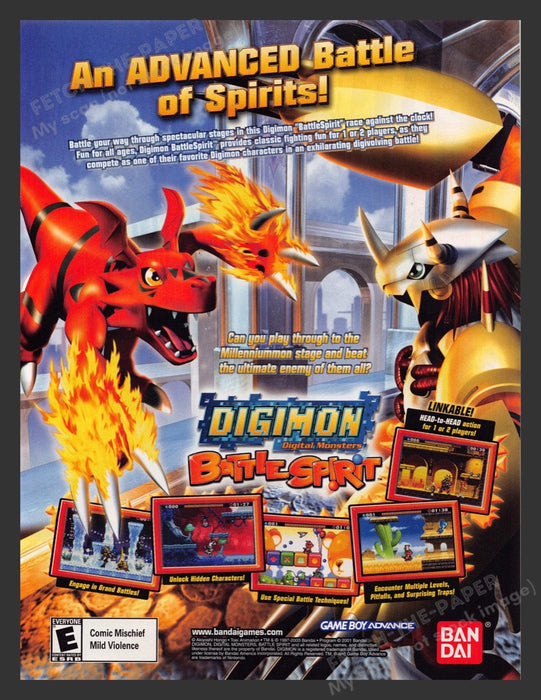 2003 Digimon Battle Spirit Ban Dai Video Game Print Ad