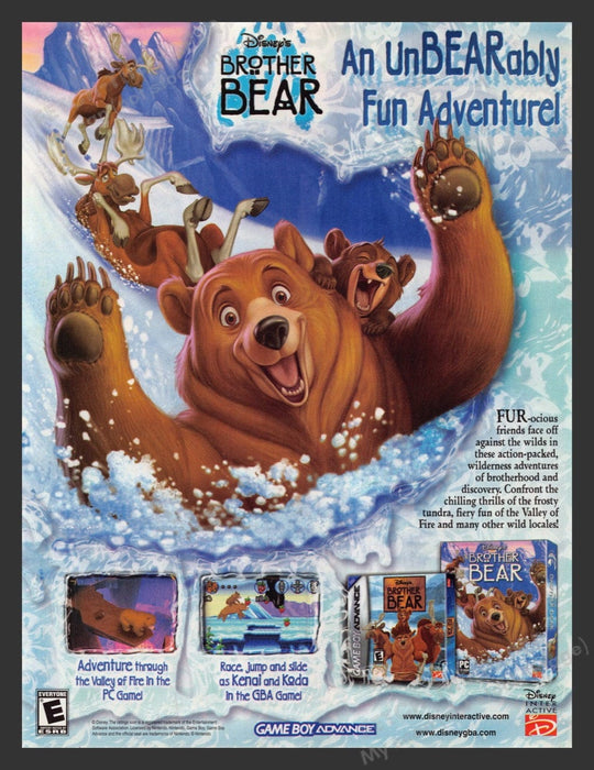2003 Disney's Brother Bear Video Game Print Advertisement Fetch the Paper!