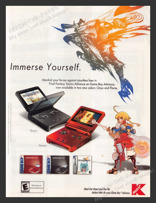 2003 Final Fantasy Tactics & Nintendo GameBoy Video Game Print Advertisement