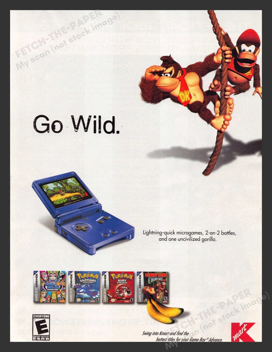 2003 Game Boy Advance Promo Pokemon Donkey Kong Video Game Print Ad