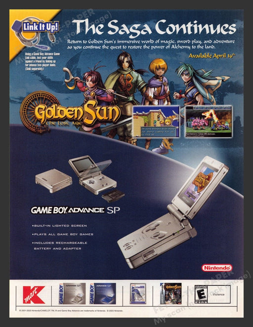 2003 Golden Sun: The Lost Age Game Boy Advance Video Game Print Advertisement