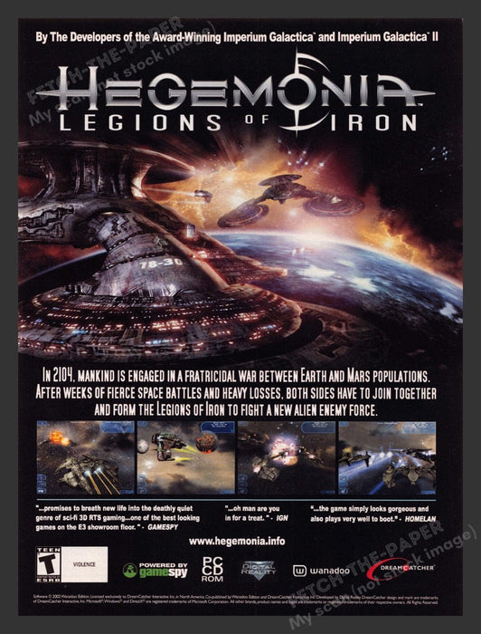2003 Hegemonia: Legions of Iron Video Game Print Advertisement