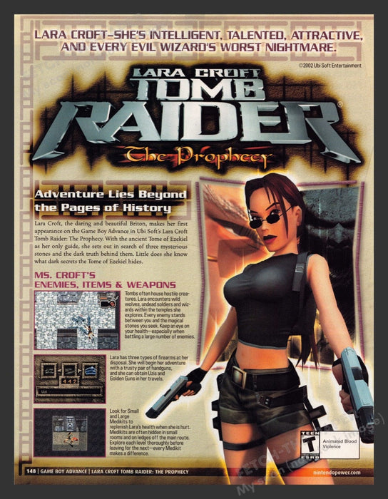 2003 Lara Croft Tomb Raider: The Prophecy Video Game Magazine Preview / Review
