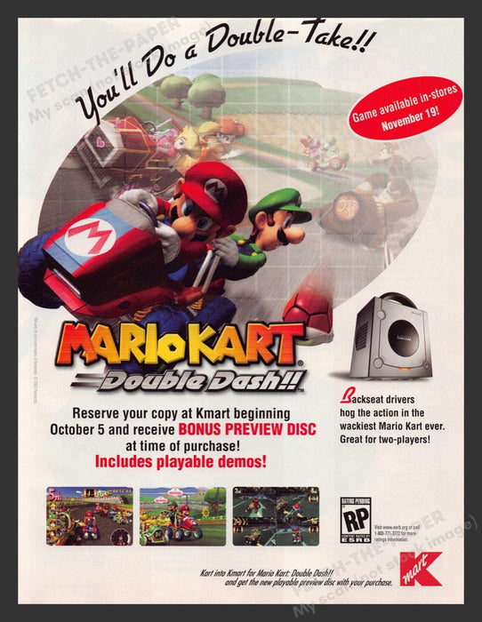 2003 Mario Kart: Double Dash GameCube Video Game Print Advertisement