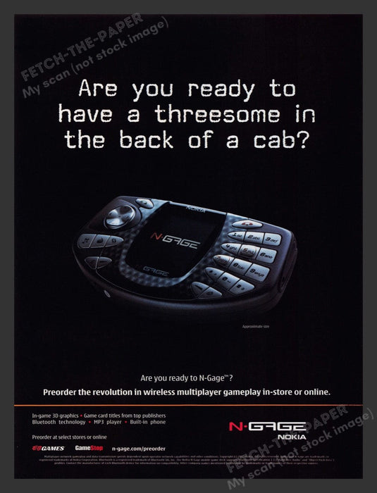 2003 N Gate Nokia "Cab Threesome" Video Game Print Advertisement