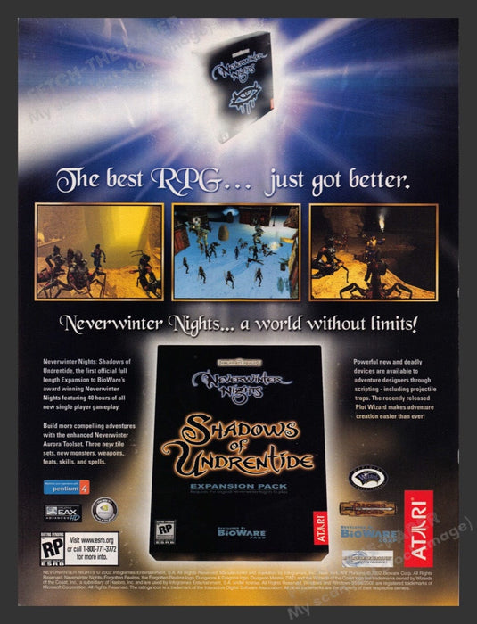 2003 Neverwinter Nights: Shadows of Undrentide Video Game Print Advertisement