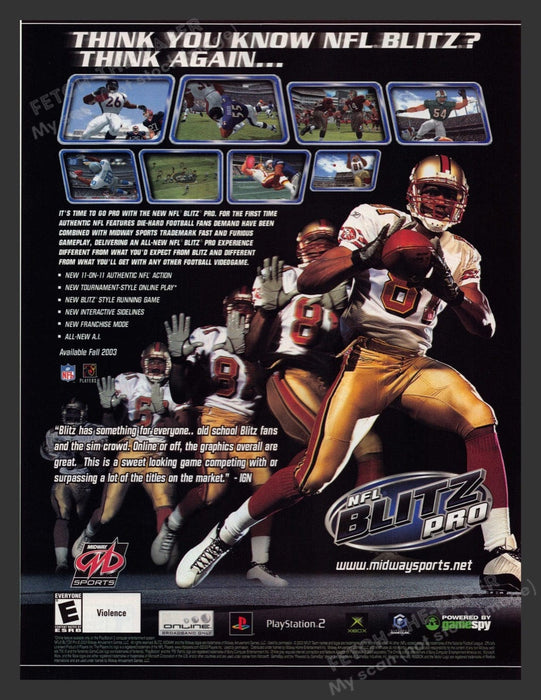 2003 NFL Blitz Pro Football Video Game Print Advertisement