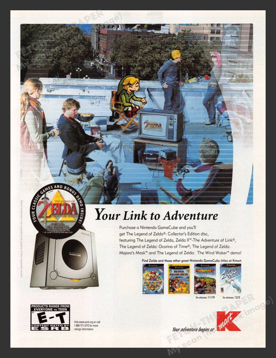 2003 Nintendo GameCube & The Legend of Zelda Video Game Print Advertisement Fetch the Paper!