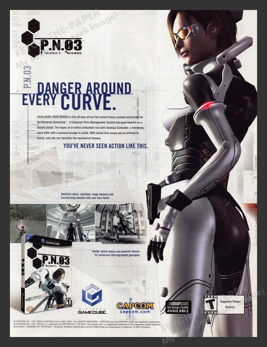 2003 P.N.03 "Danger around every curve" Video Game Print Advertisement