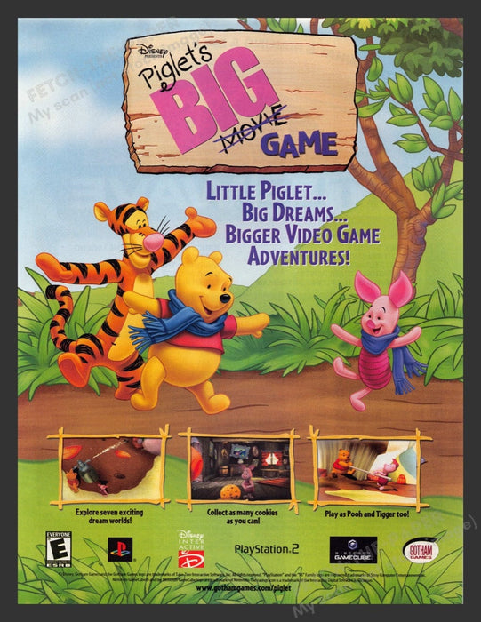 2003 Piglet's Big Game Video Game Print Advertisement