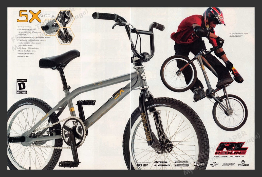 2003 RL Redline Bicycles Adam Strieby Video Game Print Advertisement (2 pgs)