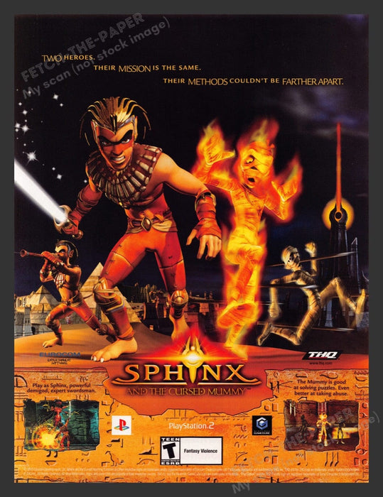 2003 Sphynx and the Cursed Mummy Video Game Print Advertisement Fetch the Paper!