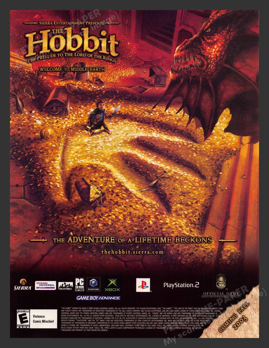 2003 The Hobbit Video Game Print Advertisement