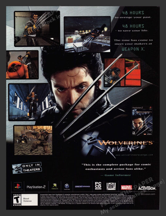 2003 Wolverine's Revenge Video Game Print Advertisement