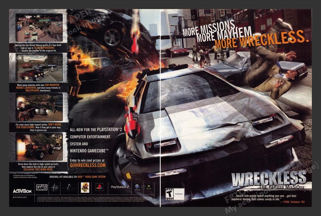 2003 Wreckless: The Yakuza Missions Video Game Print Advertisement (2 pgs)
