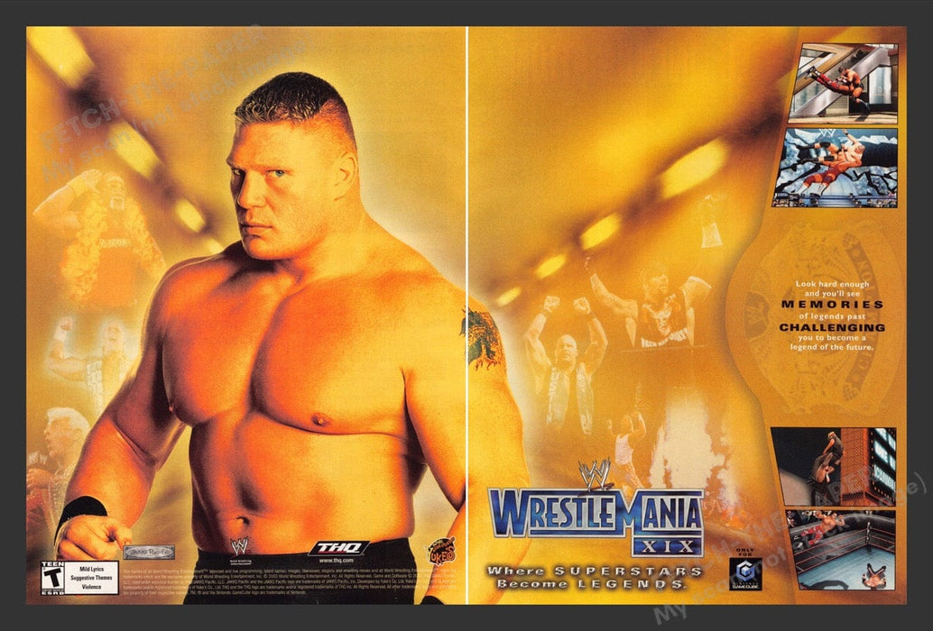 2003 Wrestlemania XIX Video Game Print Advertisement (2 pgs)