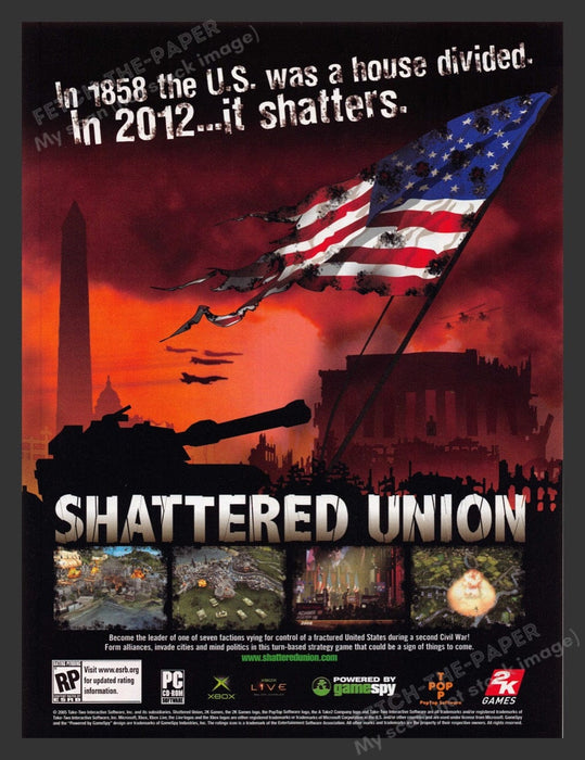 2005 Shattered Union Washington D.C. Video Game Print Advertisement