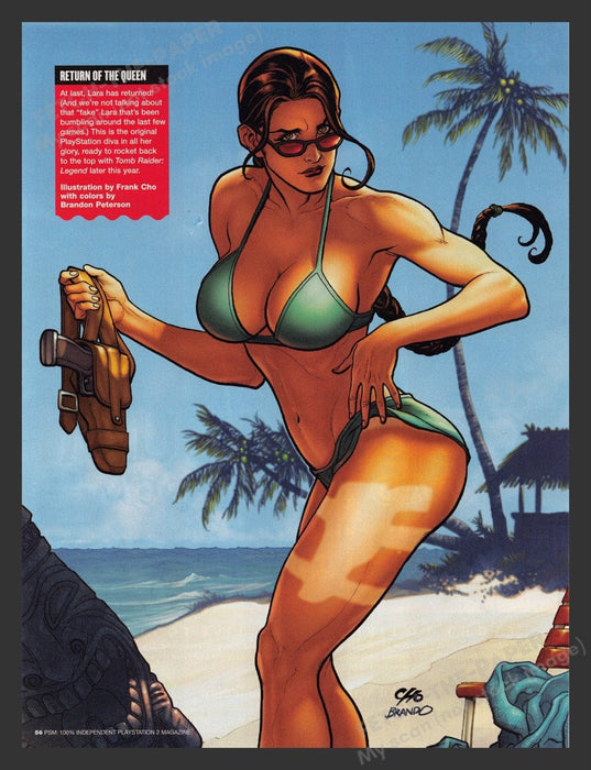 2005 Swimsuit Art Special Lara Croft Tombraider Video Game Print Advertisement