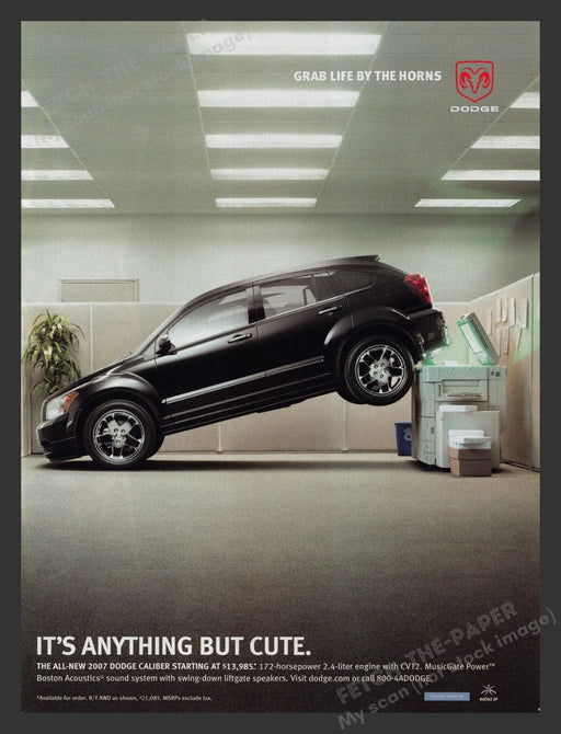 2006 Dodge Caliber Photocopying Rear-end in Office Print Advertisement Ad