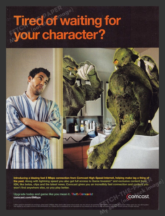 2007 Comcast High Speed Internet 8Mbps Video Game Print Advertisement