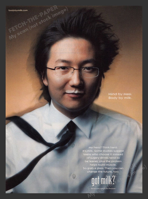2007 "got milk?" Masi Oka Print Advertisement Ad
