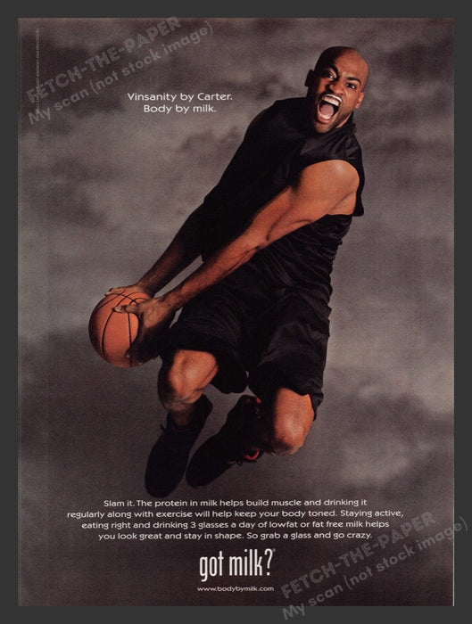 2007 "got milk?" Vince Carter Basketball Player Print Advertisement Ad