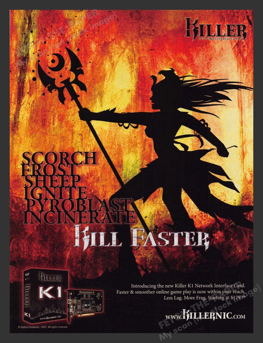 2007 Killer K1 Network Interface Card Video Game Print Advertisement